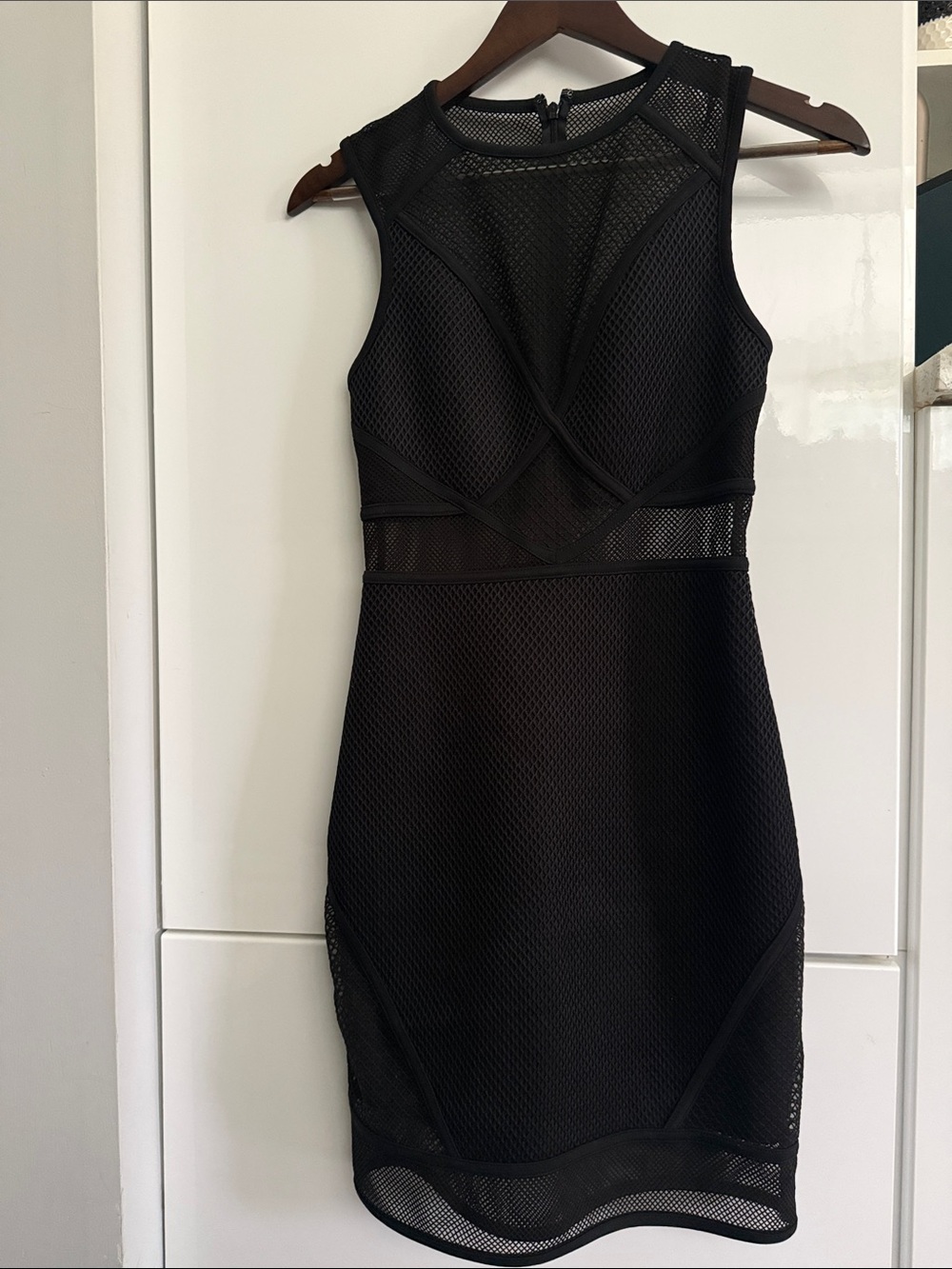 Express Black Mesh Bodycon Mini Dress